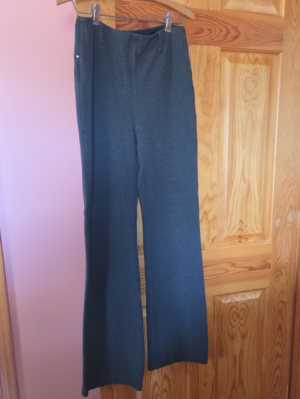 Lysse Charcoal Wide-Leg Knit Pants